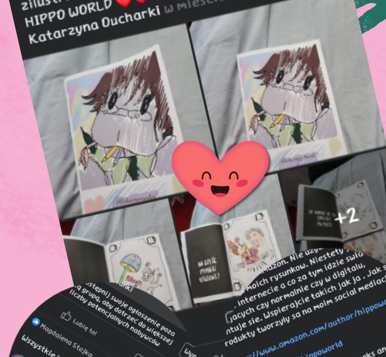 a person holding a heart shaped sticker
