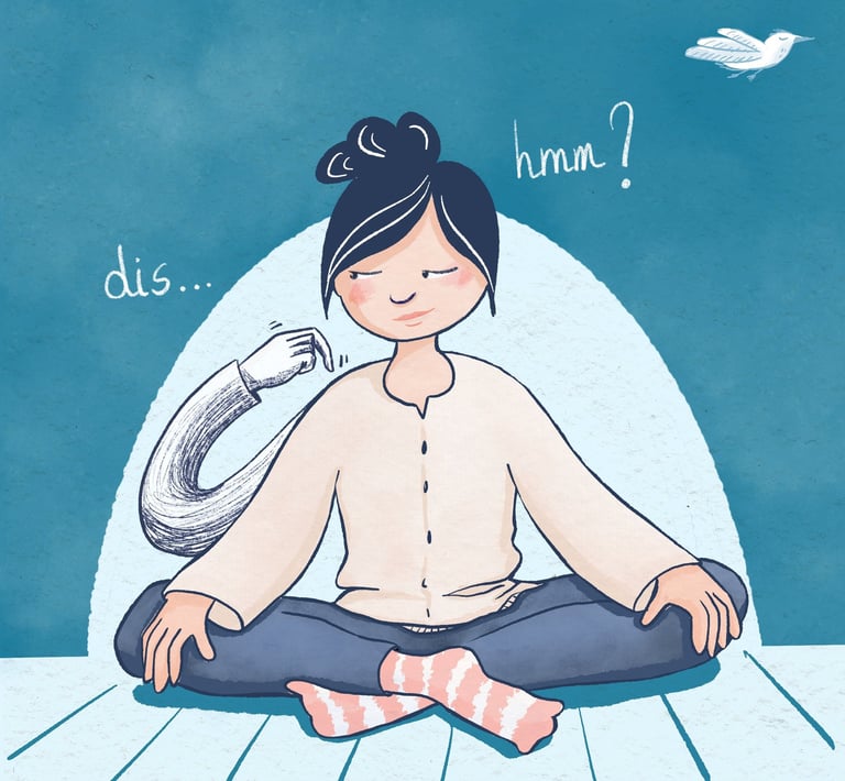 a woman sitting in a yoga pose 