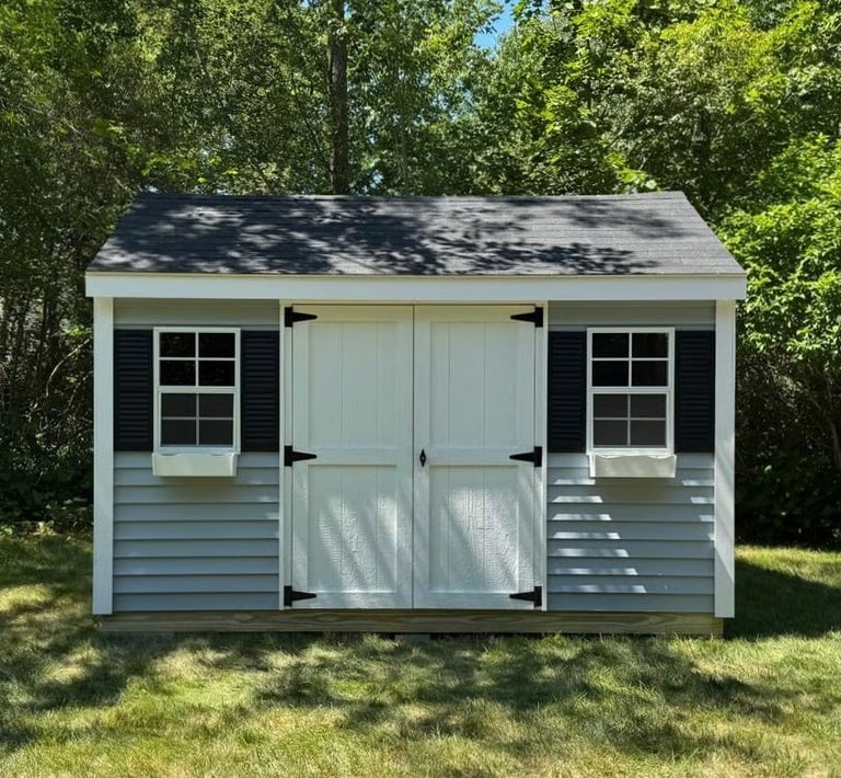8x12 custom imperial shed on-site installation in Middleborough, MA