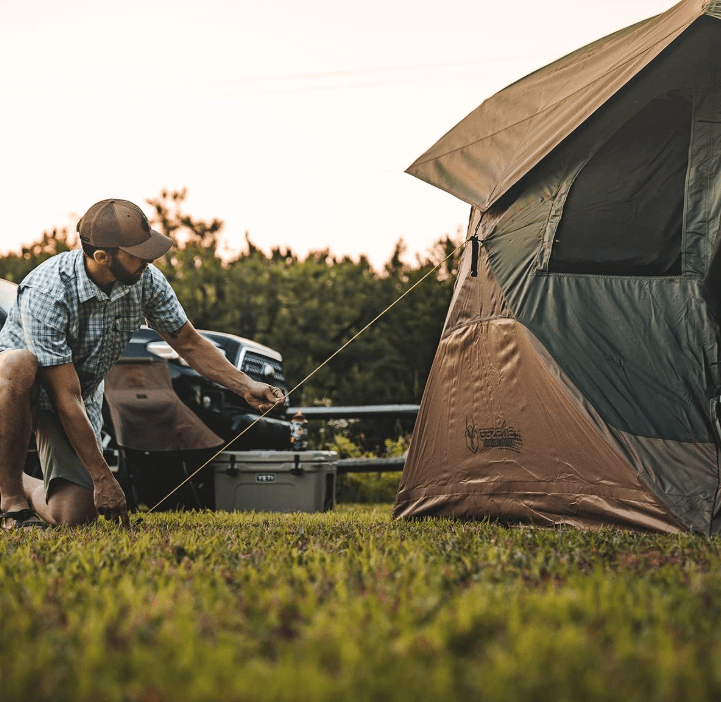 Gazelle T4 Overland Edition Hub Tent, an example of easy setup camping gear, pitched in a US Nationa