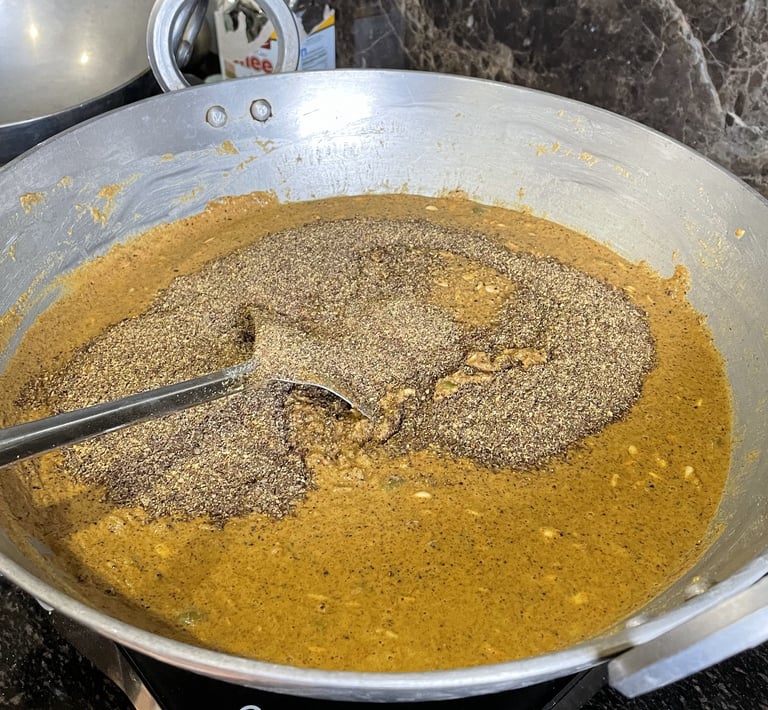 addition of gum and black pepper
