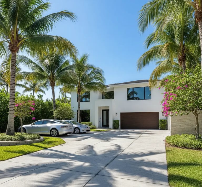 a house in Hollywood, FL with a large driveway