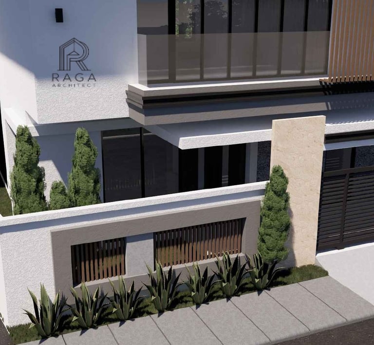 Rumah tropis modern 2 lantai