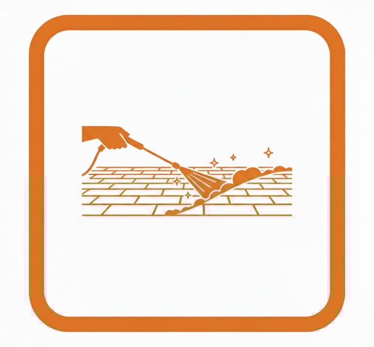 a person cleaning a tile floor with a broom and a broom