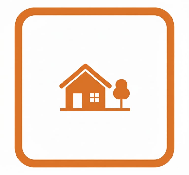 a house with a tree in the middle of it