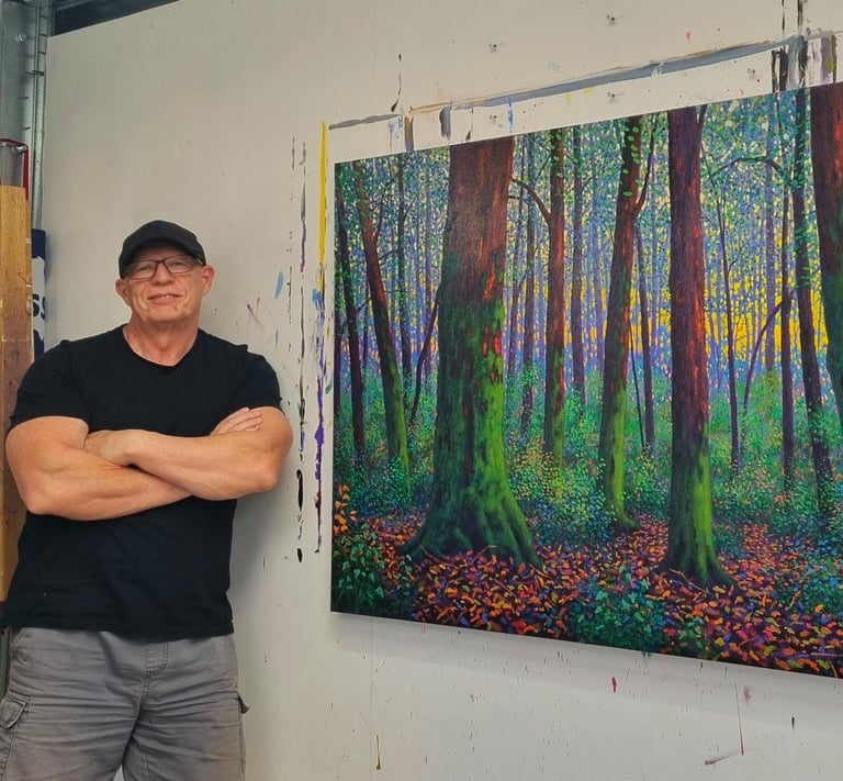 Kevin McKeown Australian chromatic impressionist in his studio