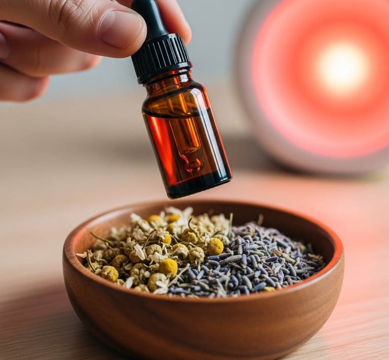 Handcrafted herbal supplements and essential oils for holistic health at The Sleep Coach in Petawawa.