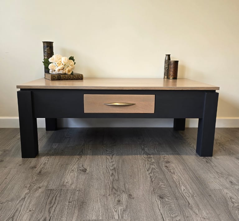 Coffee painted in Fusion - Ash and a stained wood top and drawer by Julia - Absolutely Mintage