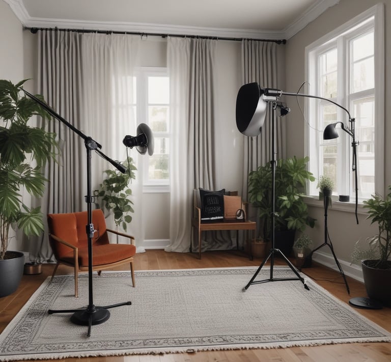 Portrait of David J. Davó speaking into a microphone in a modern podcast studio.