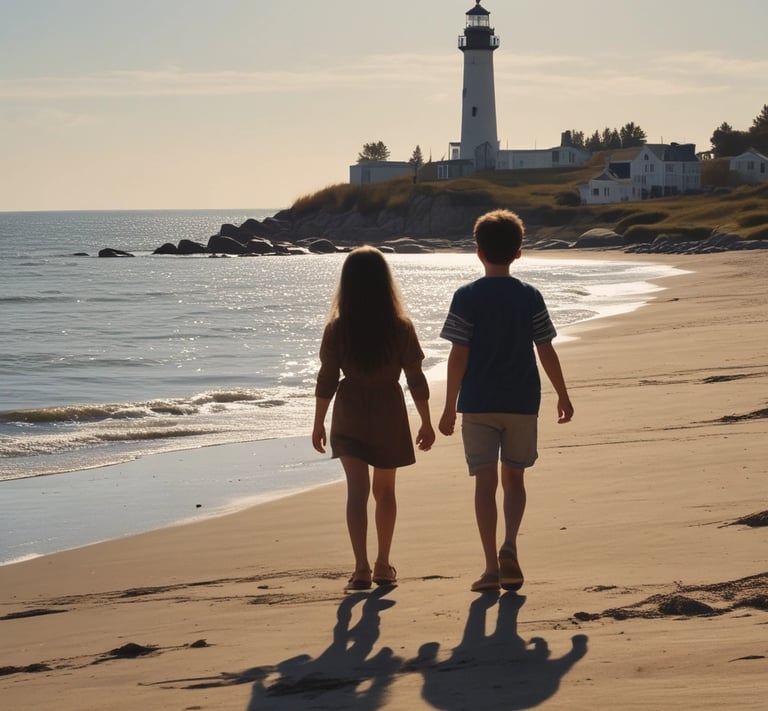 a couple of people that are standing in the water