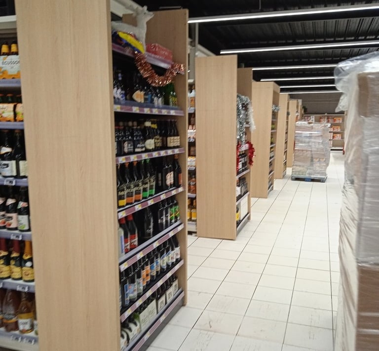 Habillage de rayonnages Intermarché