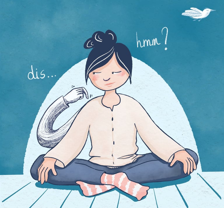 a woman sitting in a yoga pose 