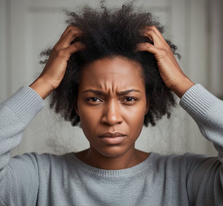 a lady with brittle hair 