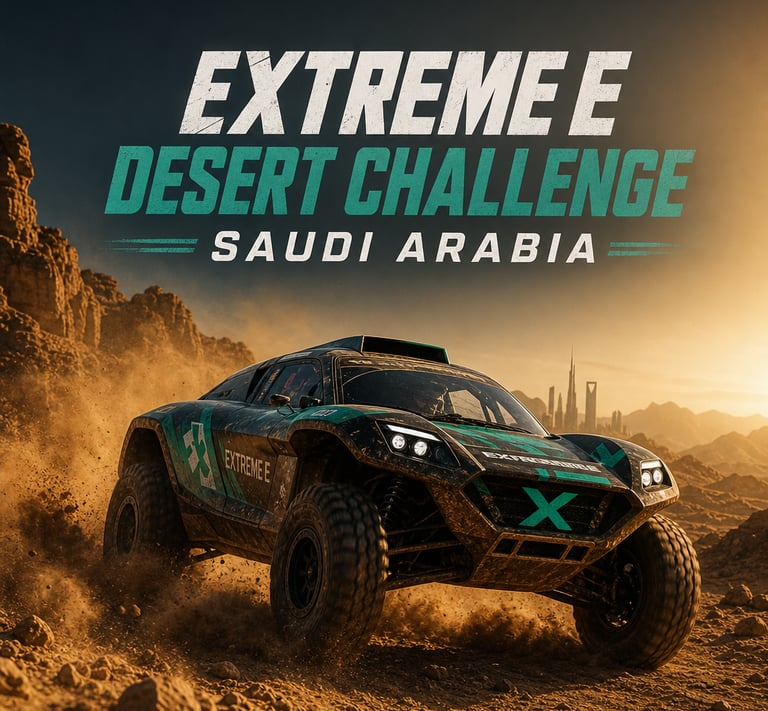 Extreme E electric XE race Saudi Arabia desert challenge سباق إكستريم إي في الصحراء السعودية