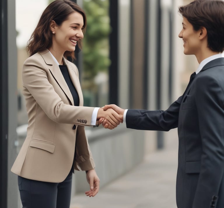 A professional lawyer consulting with a client in a modern office.