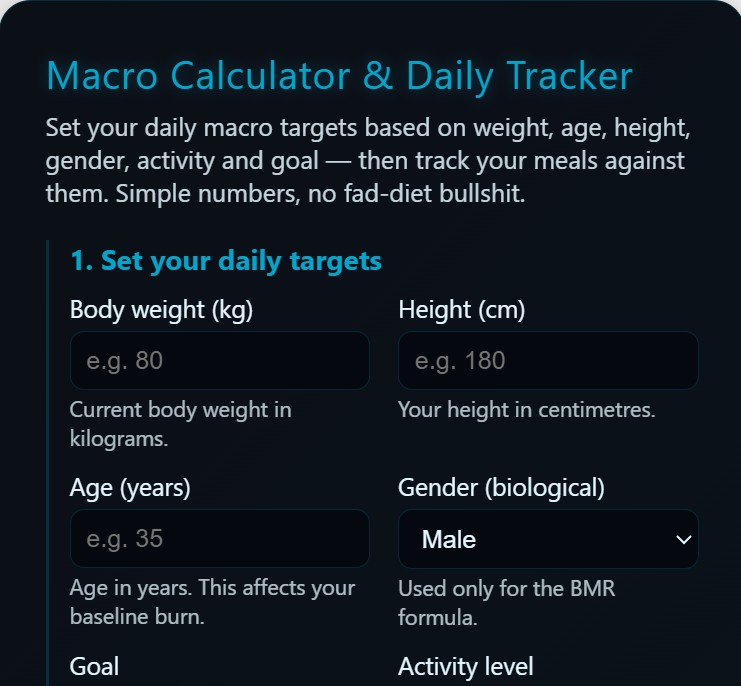 Macro calculator