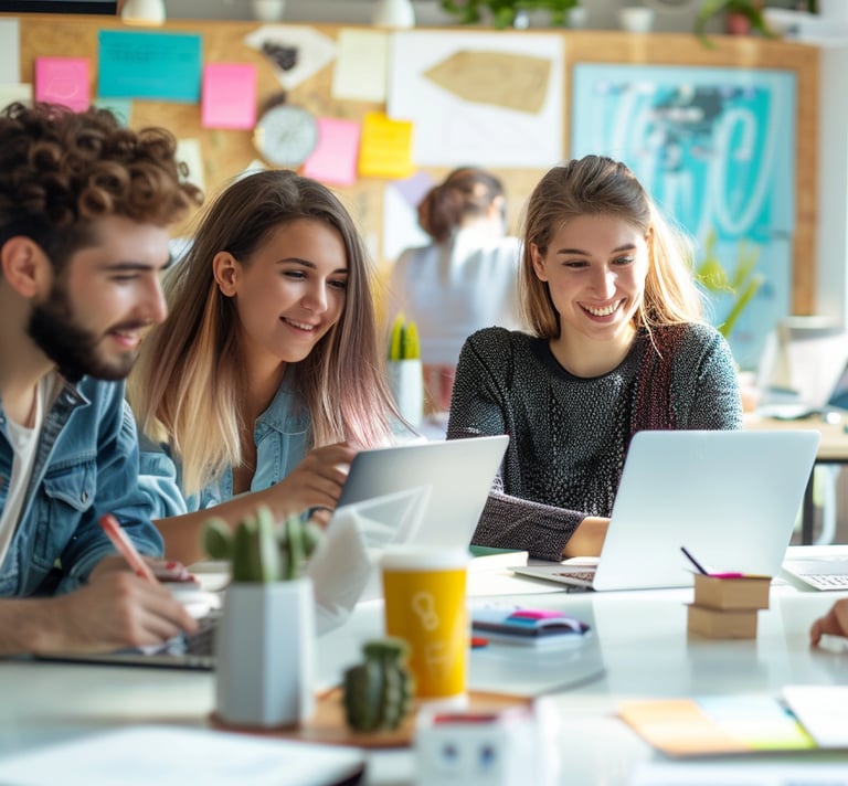 Equipo trabajando con IA