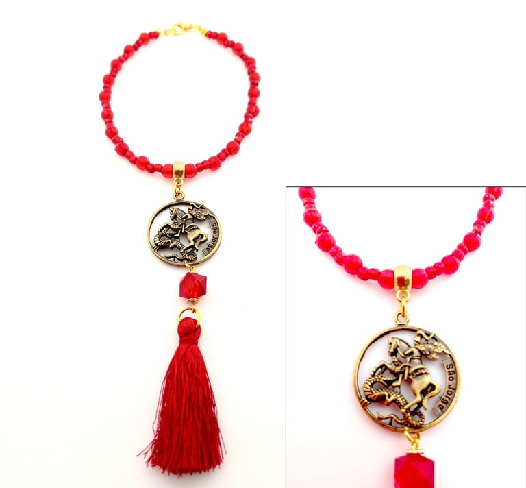 Pingente retrovisor São Jorge/Ogum