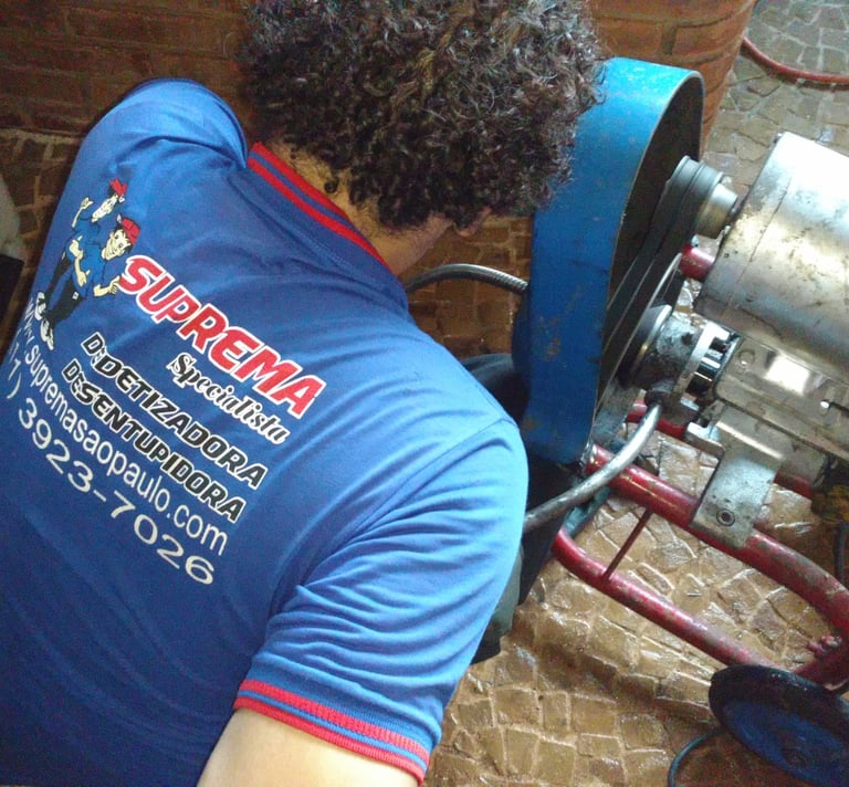 desentupimento com maquinário