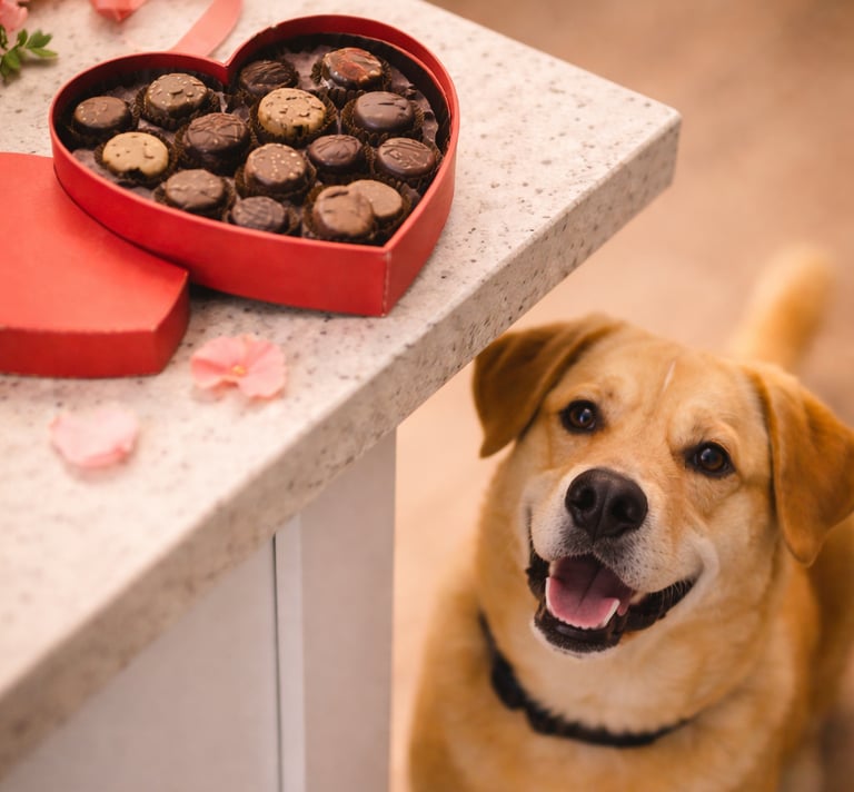 Chocolate kept out of reach from dog