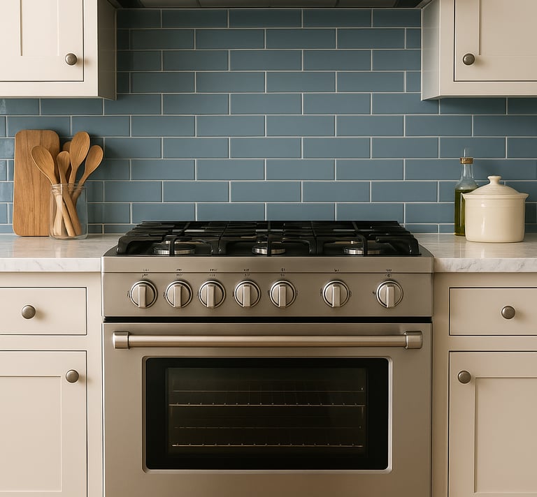 gas range in a kitchen