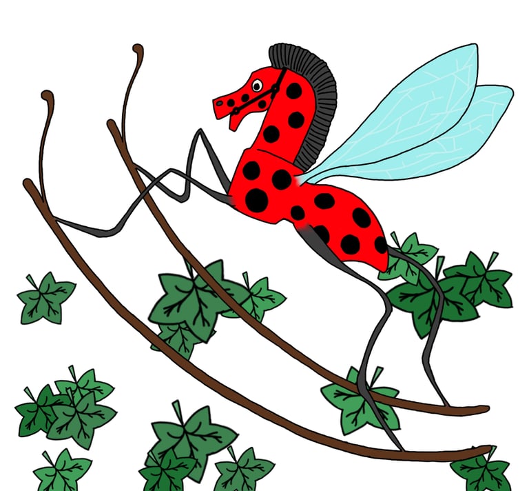 drawing of a rocking-horsefly