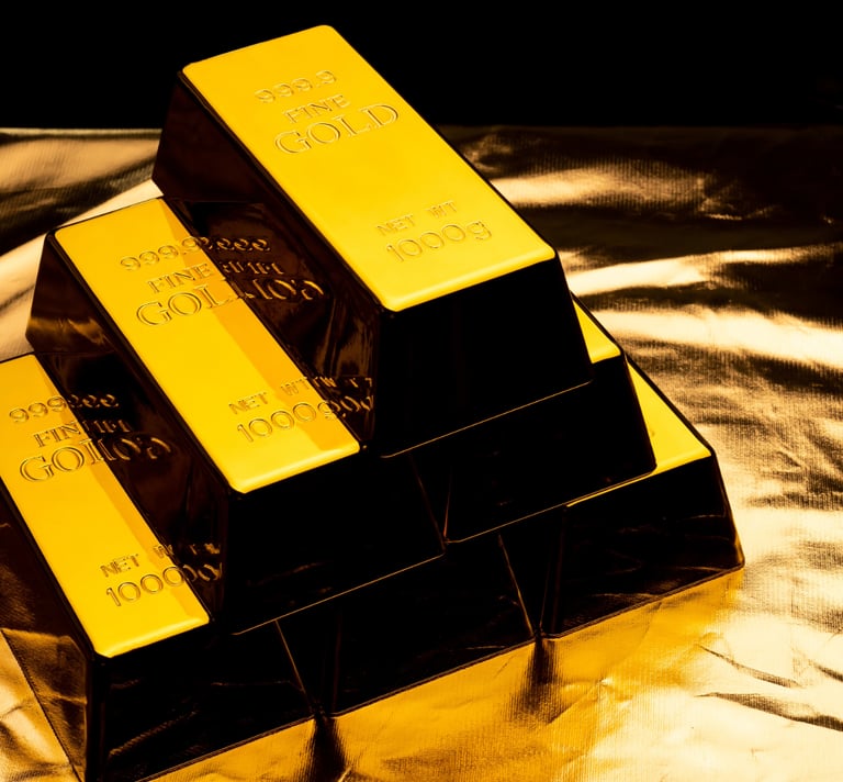 shiny very high quality gold bullion bars 1000g