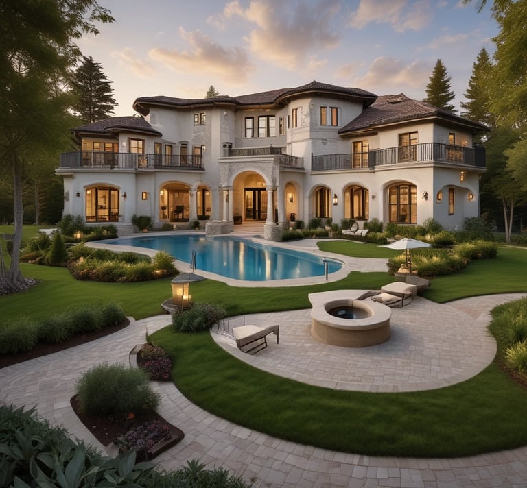 A calm office scene with a mortgage broker discussing loan options with a couple, surrounded by earthy blue decor.