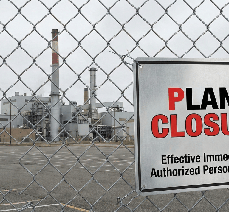Closed industrial plant