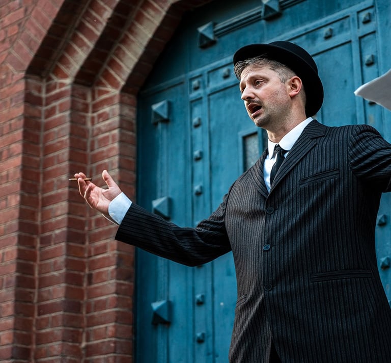 Paul Doubliez joué par Thomas Le Gloannec dans les Fantômes du Vendredi à Corbie