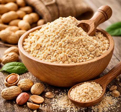 Defatted peanut powder exporter India –high protein low fat peanut flour for bulk food manufacturing