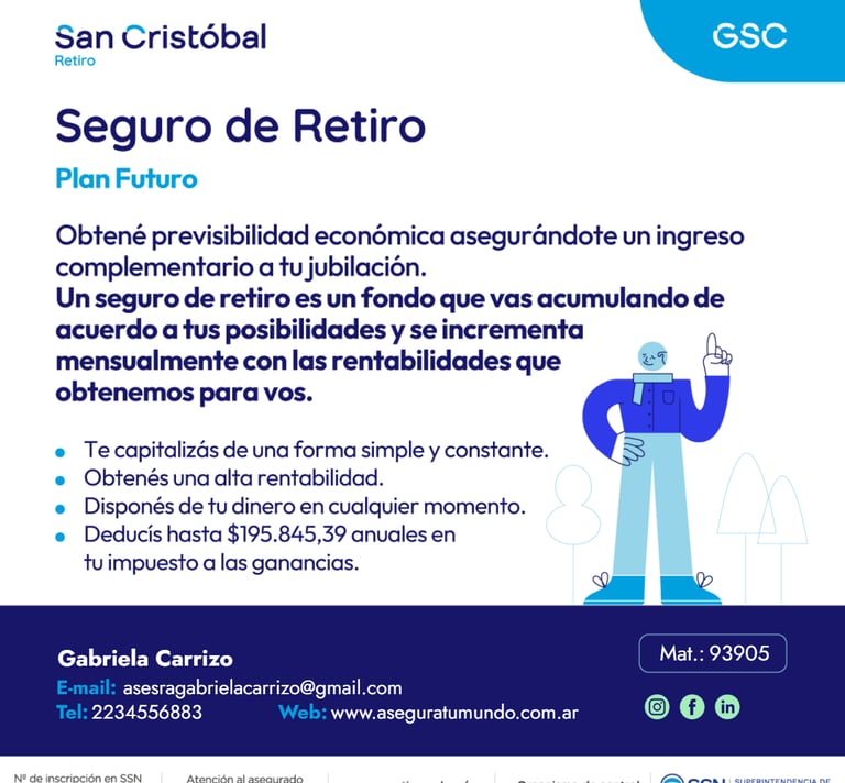 San cristobal Retiro-Mejor seguro de retiro en Argentina