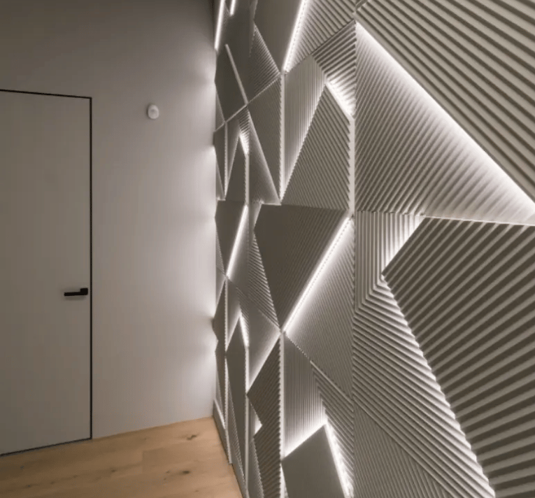 mur 3d avec led bureau entreprises