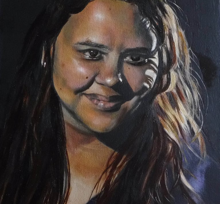 original hand painted oil painting woman smiling portrait custom 