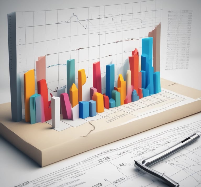 A sleek dashboard displaying colorful data charts and AI-driven analytics for e-commerce growth