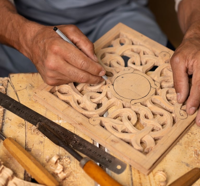 Wooden Engraving by Artisan