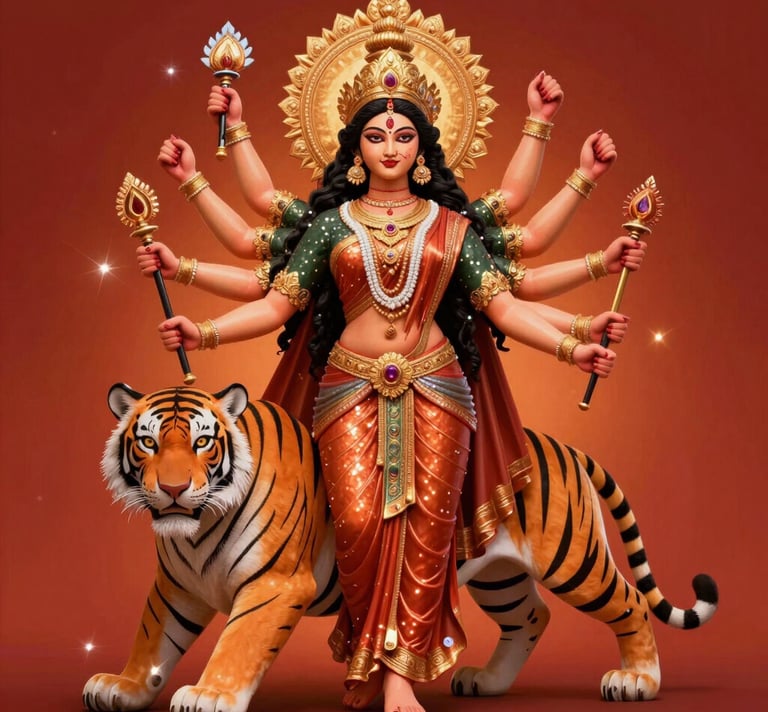 A serene woman practicing yoga at sunrise with soft golden light and nature around.