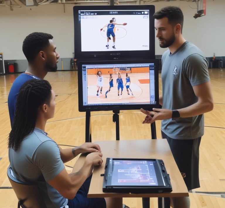a man riding a skateboard down a street next to tall buildings