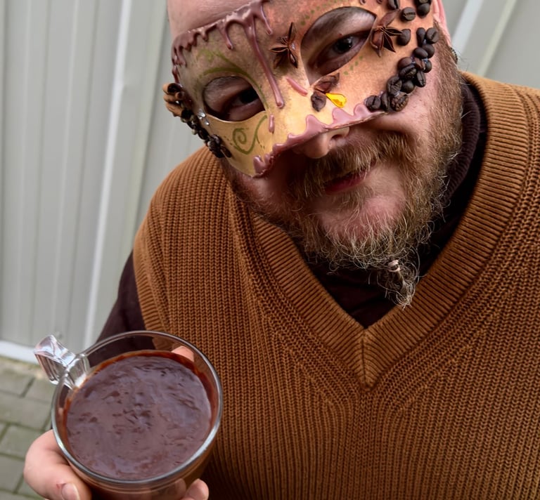 coffee chocolate and mask