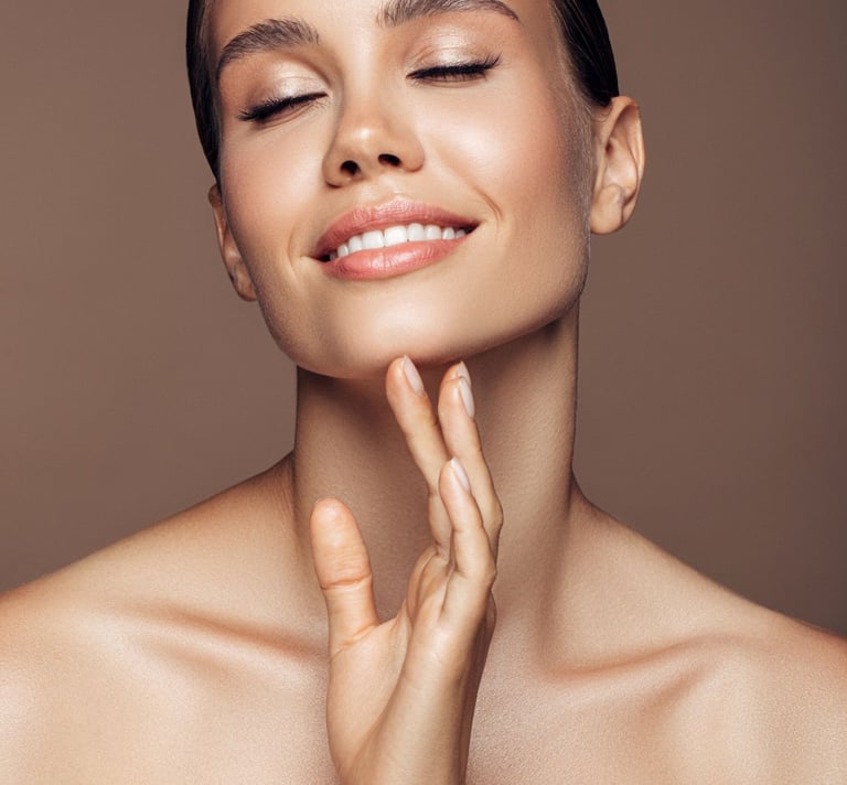 woman with great skin smiling