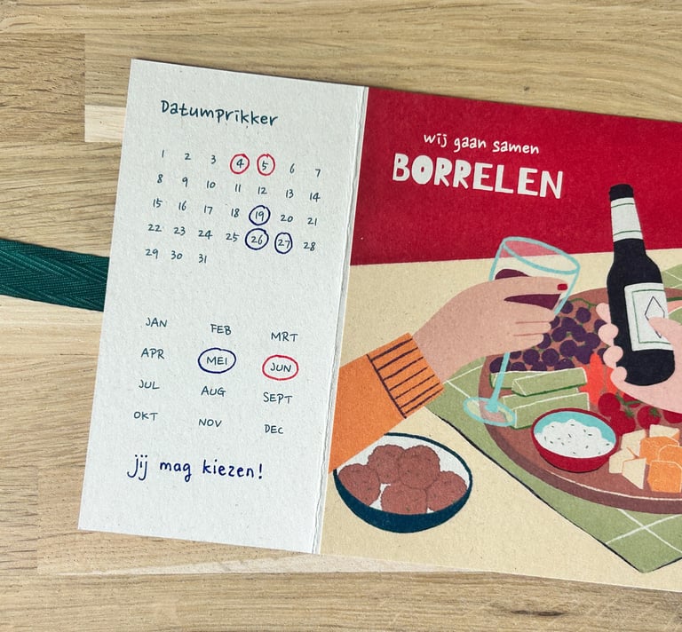 Kadoentje ingevulde datumprikker meerdere dagen en maanden