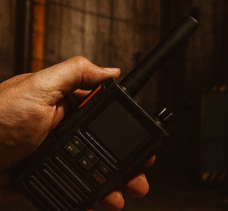 Radio PGT70 de PttGlobal en entorno Industrial