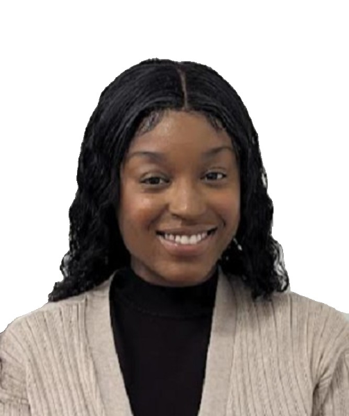 a woman in a beige cardigan and sweater