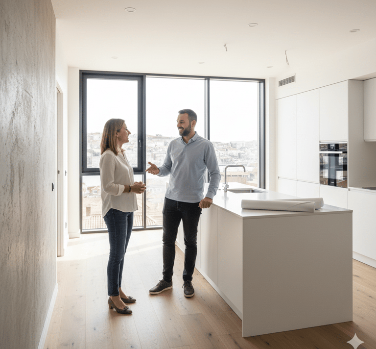 Profissional de remodelações atendendo cliente no Porto com foco em SEO local