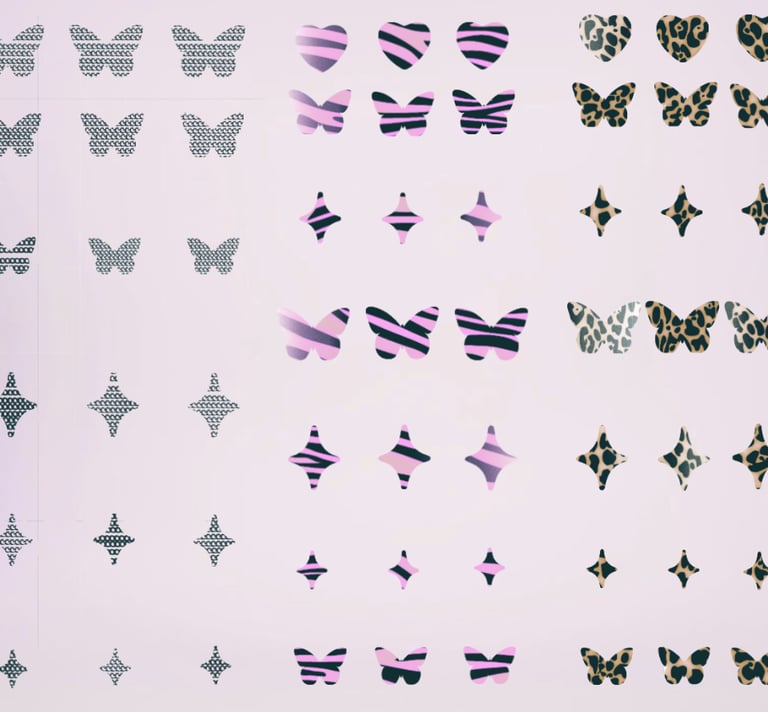 stickers tatouages éphémères papillon cœur motif léopard zèbre tendance WANNATAG