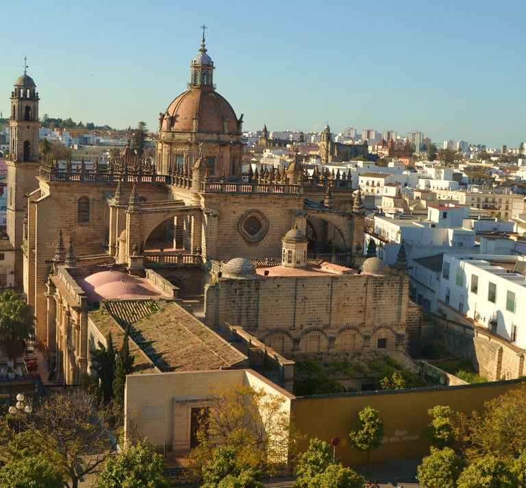 Vista aérea de la cúpula de la Catedral de Jerez de la Frontera
