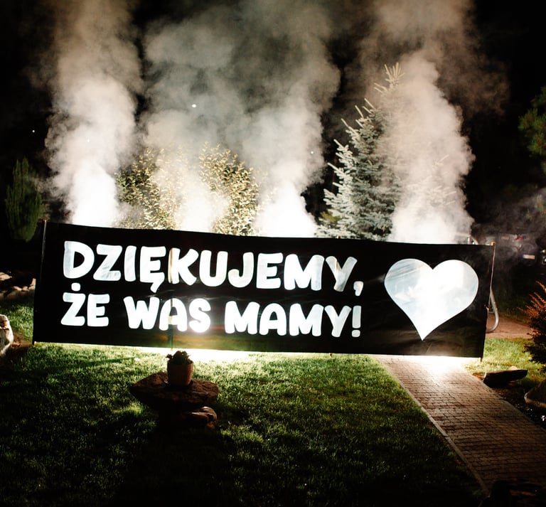 pirobaner na ślub dziękujemy ze was mamy