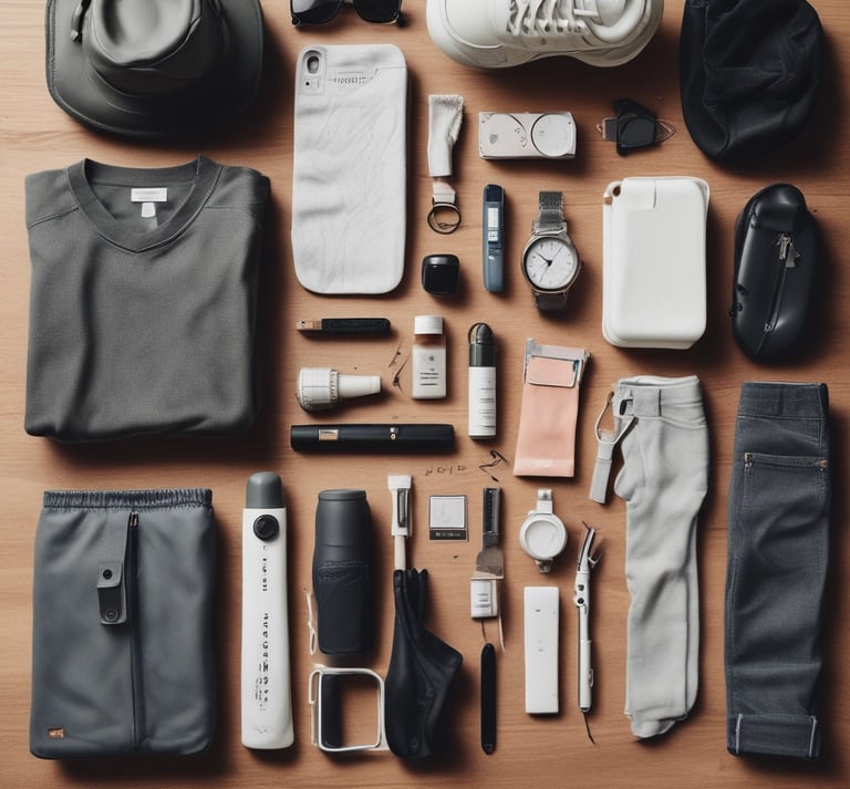 A close-up of hands inspecting branded consumer products for quality control.