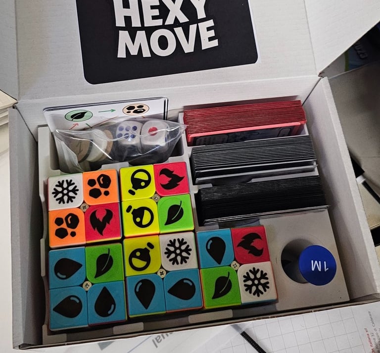 a box of assorted items in a box