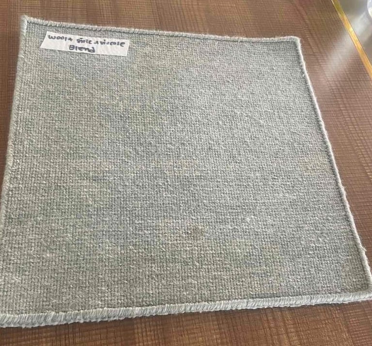 Hand-knotted rug sample crafted with Tibetan wool, showcasing premium quality and fine detailing